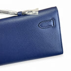 Kelly Cut 31 Clutch Epsom Leather Dark Blue — Slim Evening Clutch