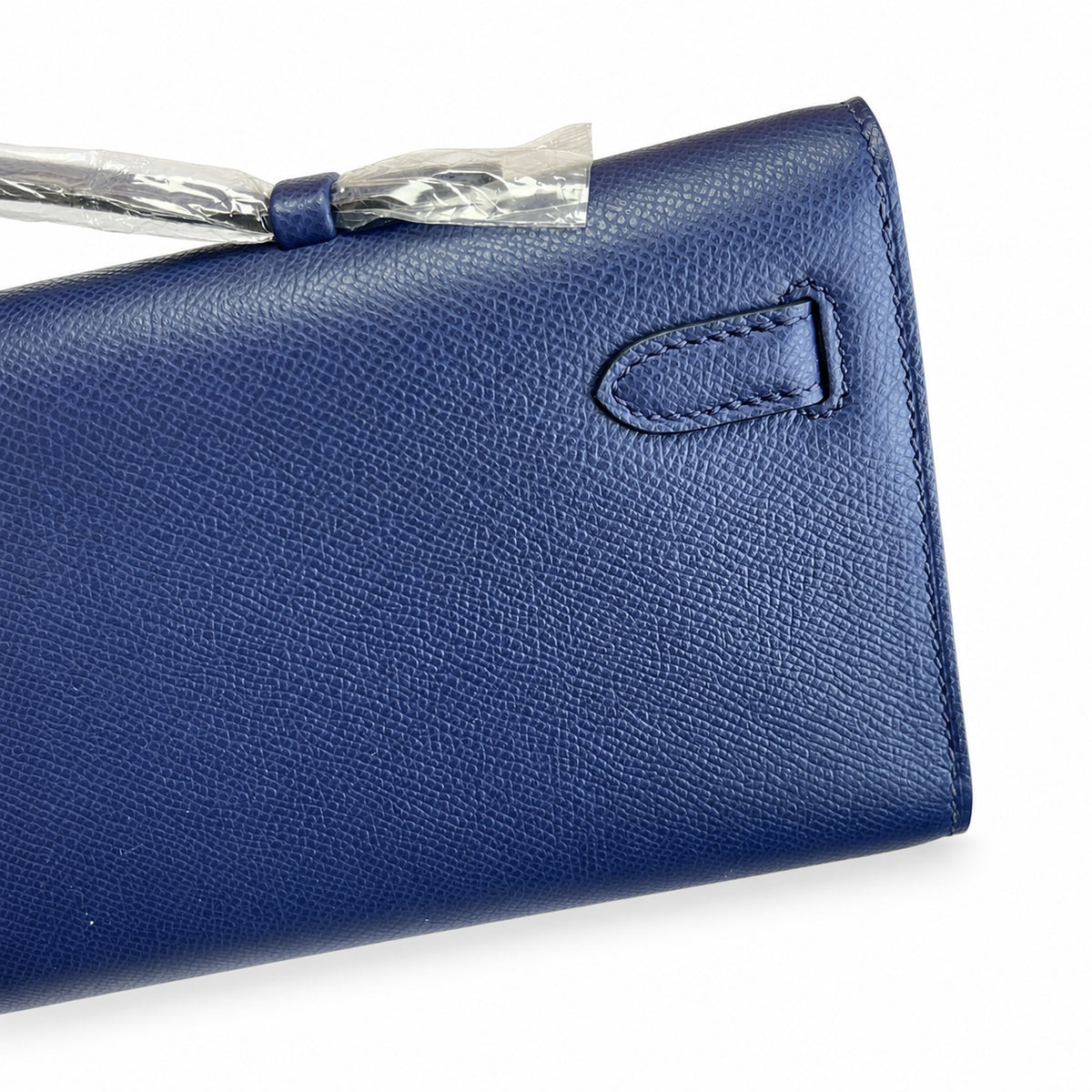 Kelly Cut 31 Clutch Epsom Leather Dark Blue — Slim Evening Clutch