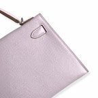 handmade Mini Kelly II 19cm imported Epsom Leather dreamy Pink and purple Silver Buckle — Small Structured Carry Style