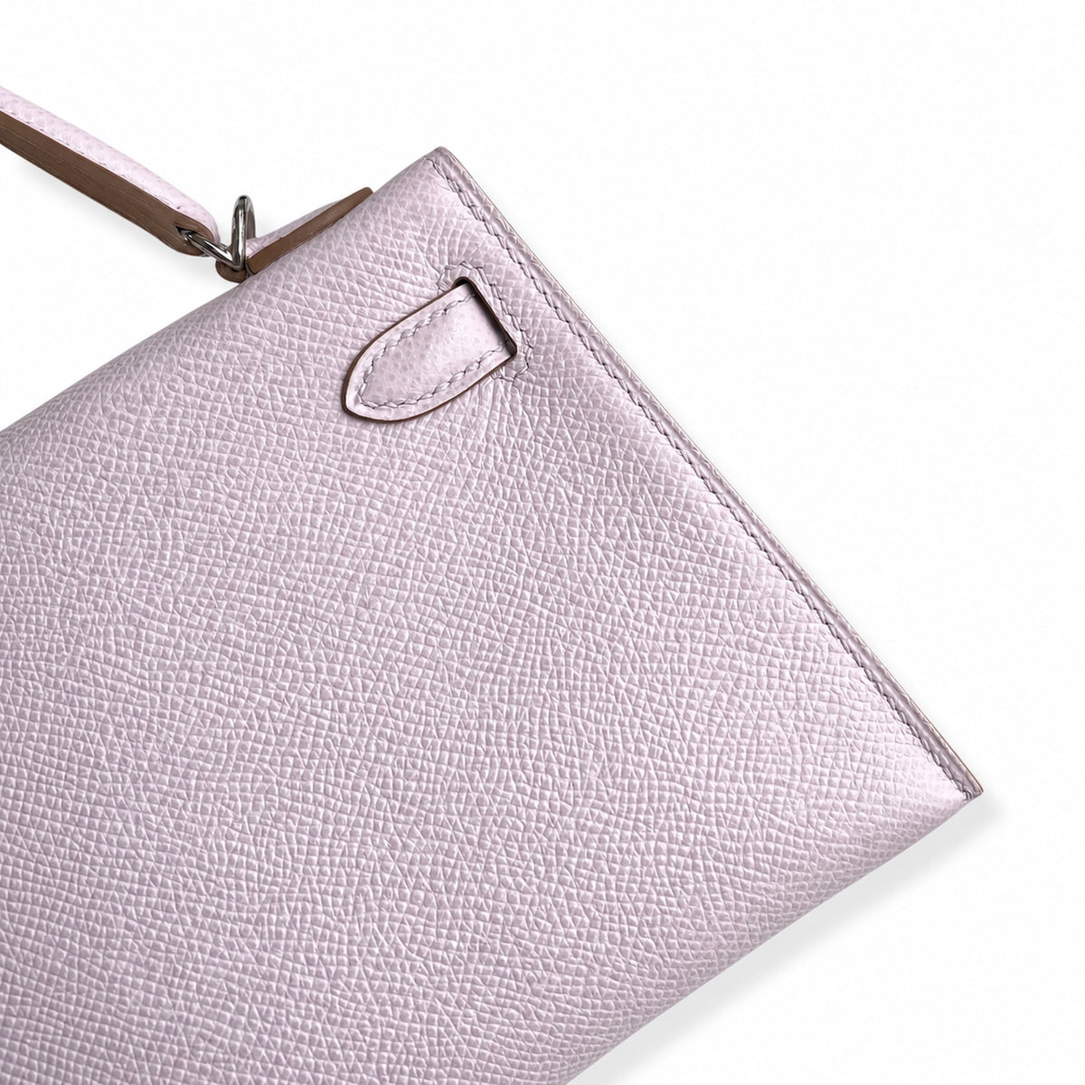 handmade Mini Kelly II 19cm imported Epsom Leather dreamy Pink and purple Silver Buckle — Small Structured Carry Style