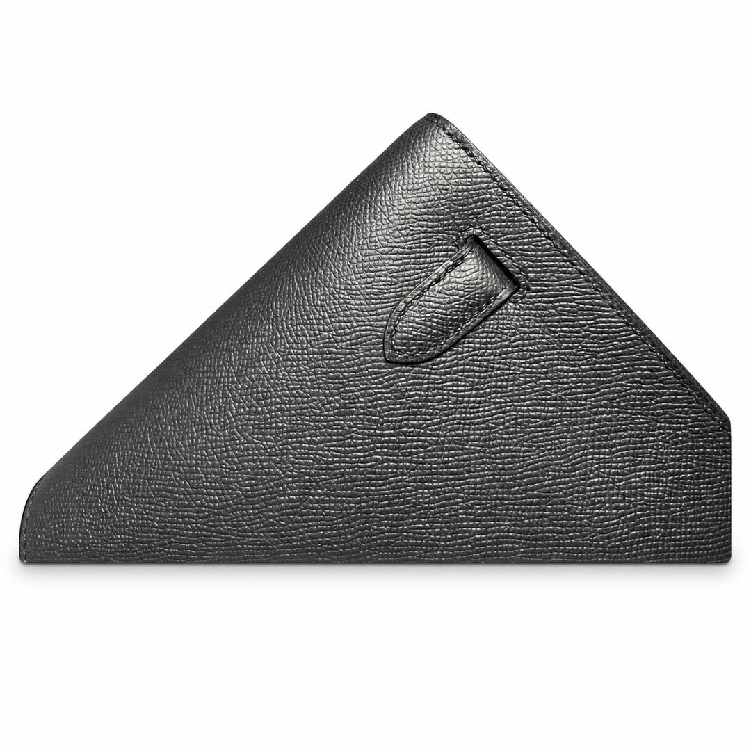 Kelly Depeches clutch, Epsom Leather 89 Noir Black — Refined Shoulder-Strap Clutch