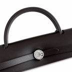 Herbag 31cm Saddle-Inspired Canvas Body with Leather Handle and Shoulder Strap — Classic Canvas Body and Leather Straps