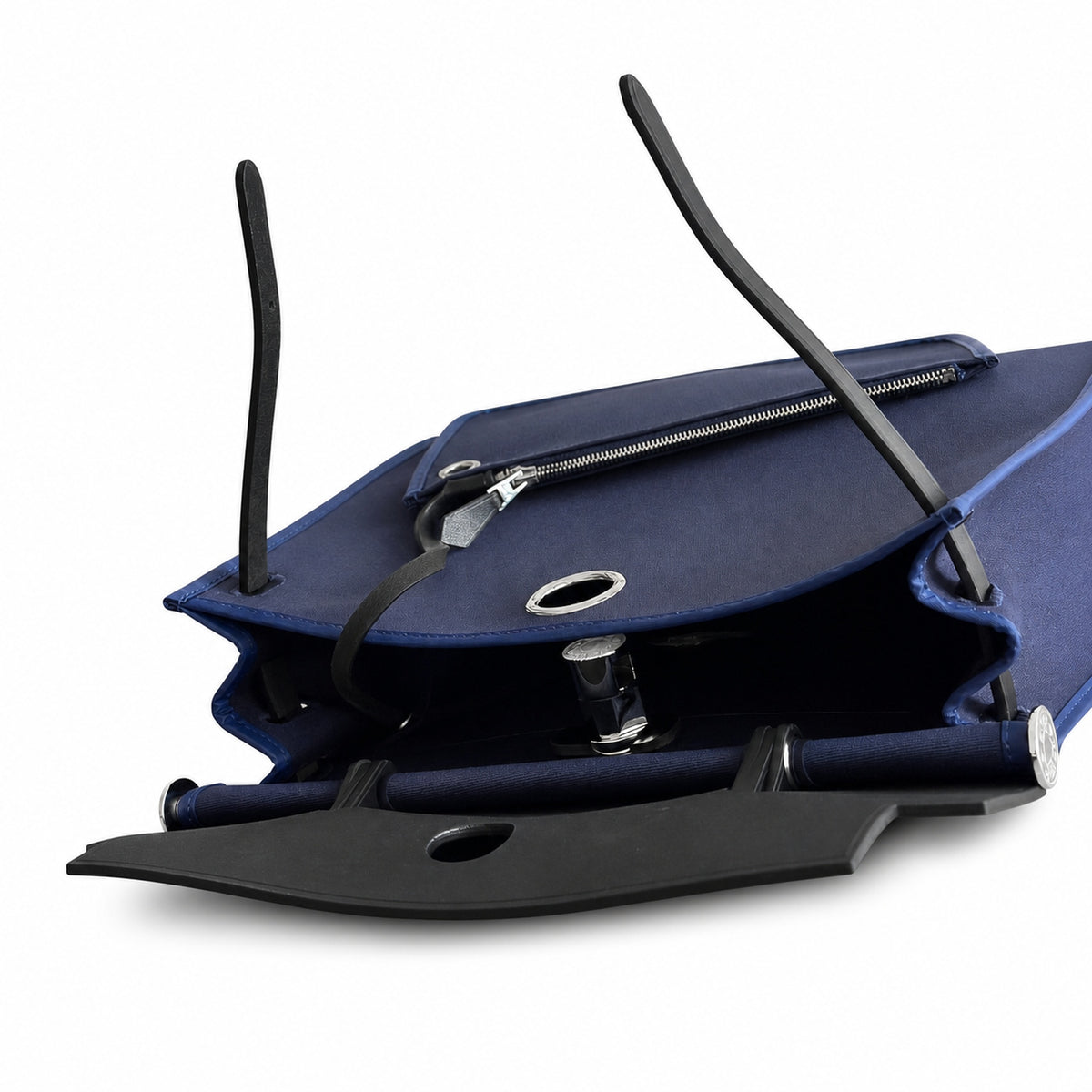 Canvas-and-Leather Top-Handle Style: Herbag 31cm Saddle-Inspired Canvas Body with Leather Handle and Shoulder Strap