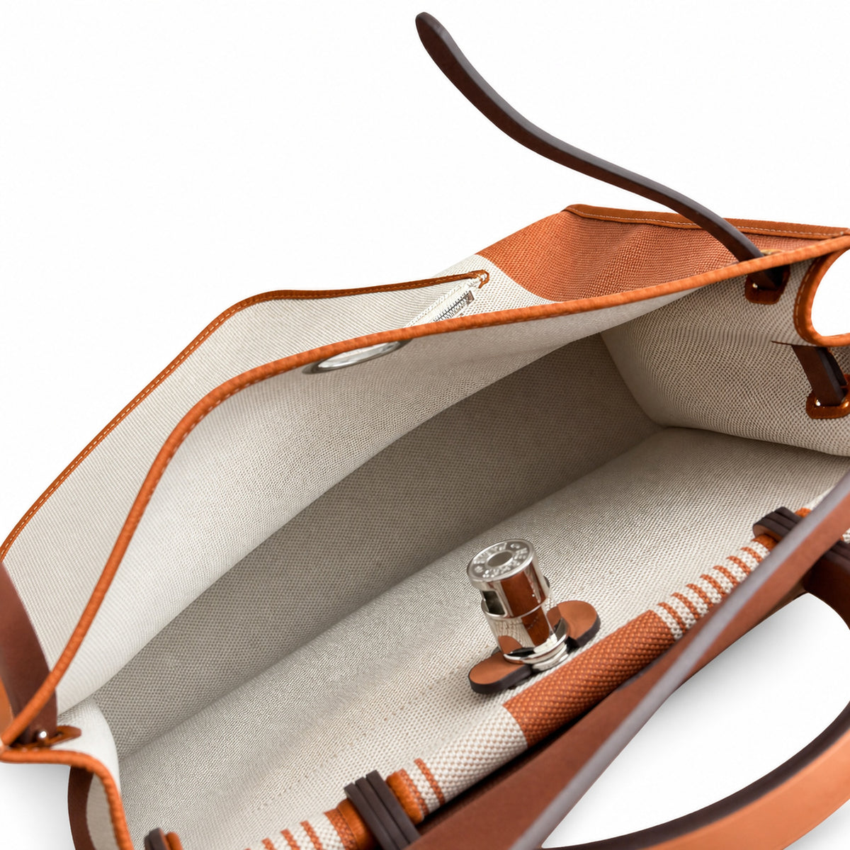 Leather-Handled Canvas Shoulder Bag: Herbag 31cm Saddle-Inspired Canvas Body with Leather Handle and Shoulder Strap