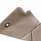 Kelly Depeches 25cm Epsom Leather 18 Etoupe Elephant Gray top handcraft — Refined Shoulder-Strap Clutch