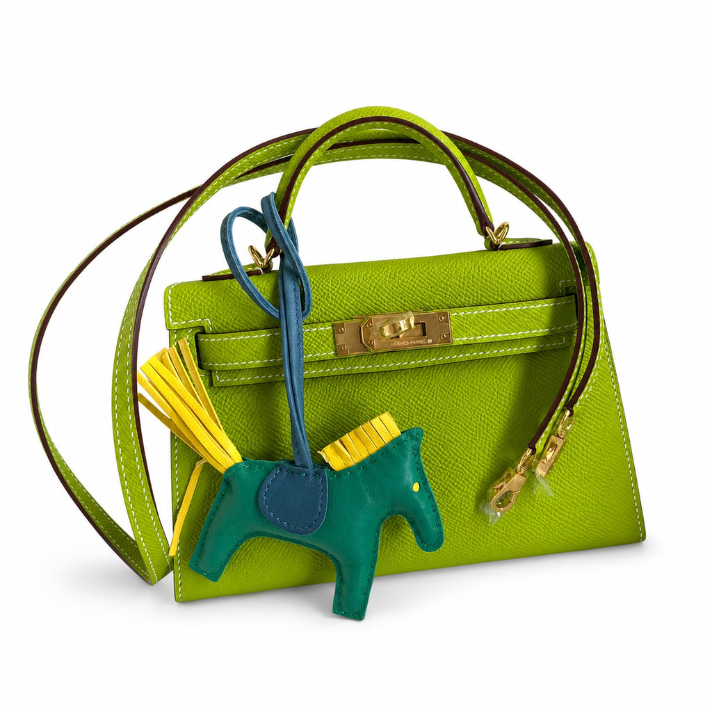 handmade Mini Kelly II 19cm imported Epsom Leather candy green Gold and Silver Buckle — Sophisticated Small-Scale Bag