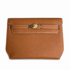 Kelly depeches25 Golden Brown Epsom Gold Buckle handmade men's — Sophisticated Compact Carry