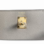 Refined Top-Handle Bag: Kelly 25 M8 asphalt gray Gold Buckle Epsom pure handmade wax thread
