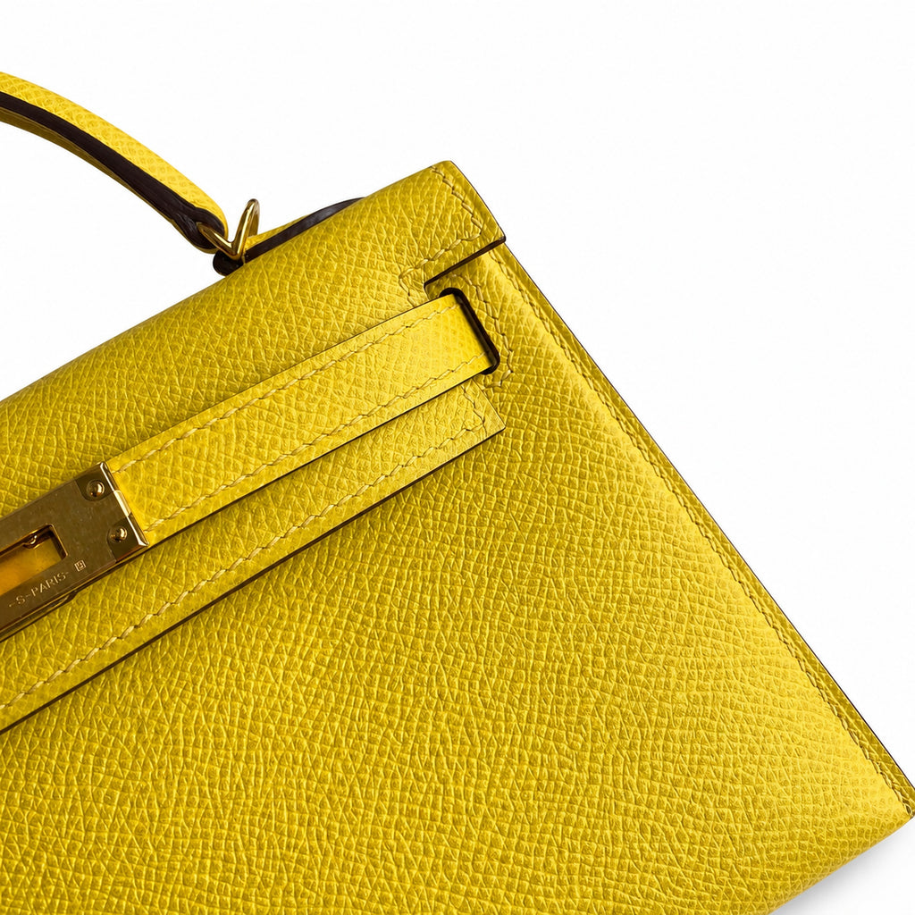 handmade Mini Kelly II 19cm imported Epsom Leather Naples Gold Buckle — Versatile Mini Carry Design