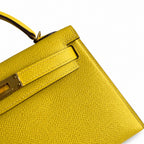 handmade Mini Kelly II 19cm imported Epsom Leather Naples Gold Buckle — Versatile Mini Carry Design