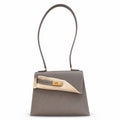 Kelly Desordre Double-Sided Epsom Leather in Elephant Gray and Gold Brown — Refined Reversible Carry Design
