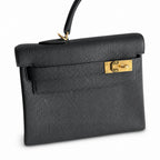 Kelly 40cm in Black Togo Leather with Gold Buckle Handmade — Sophisticated Carry Design