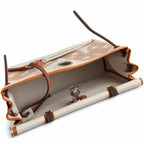 Herbag 31cm Saddle-Inspired Canvas Body with Leather Handle and Shoulder Strap — Timeless Leather-Accented Canvas Carry