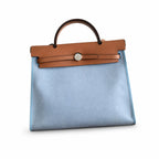 Herbag 31cm Saddle-Inspired Canvas Body with Leather Handle and Shoulder Strap — Timeless Saddle-Influenced Bag