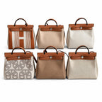 Herbag 31cm Saddle-Inspired Canvas Body with Leather Handle and Shoulder Strap — Saddle-Inspired Canvas Bag