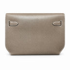 Kelly Depeches 25cm Epsom Leather 18 Etoupe Elephant Gray top handcraft — Refined Shoulder-Strap Clutch