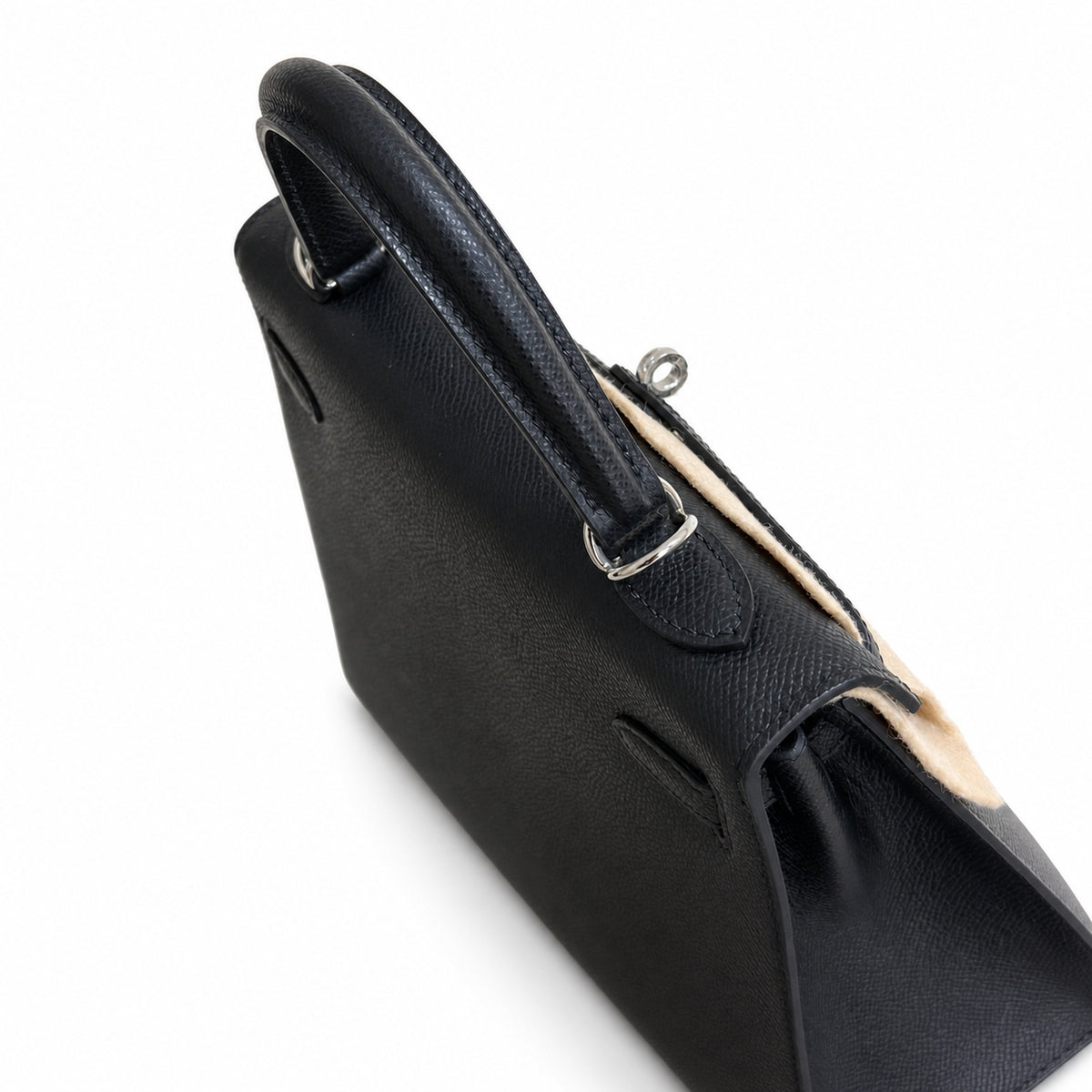 Black, Gold and Silver Buckle, Kelly 25, imported Epsom — Classic Hand-Carry Silhouette