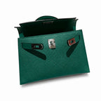 Mini Kelly II 19cm in Vert Verigo Epsom Leather with Silver Buckle — Distinctive Petite Bag