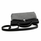 Herbag 31cm Saddle-Inspired Canvas Body with Leather Handle and Shoulder Strap — Structured Canvas Shoulder Bag with Leather Trim