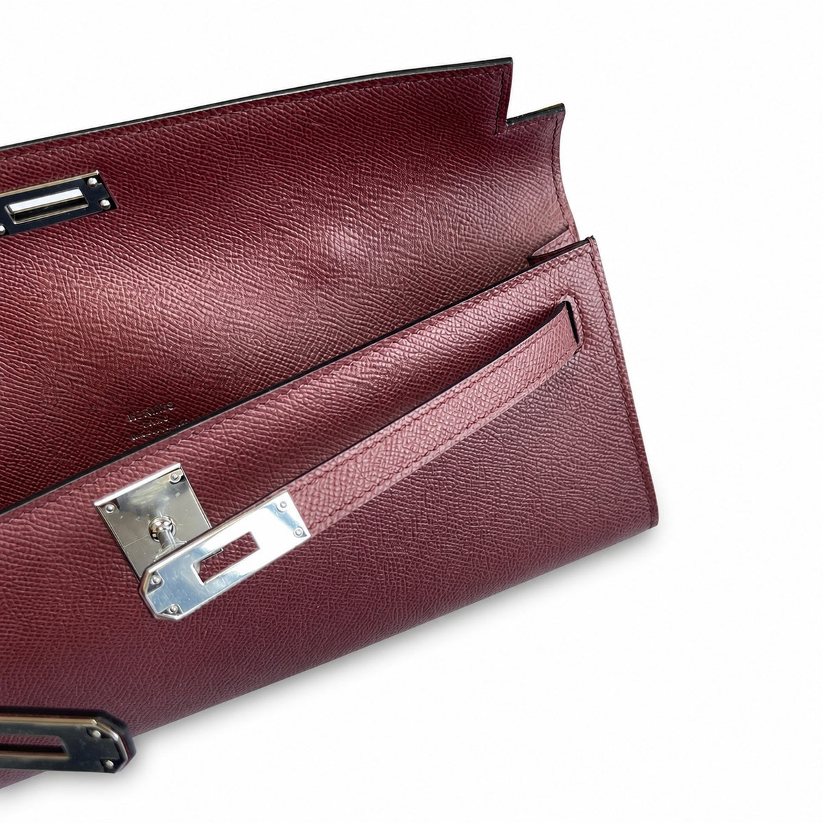 Kelly Cut 31 Clutch Epsom Leather Burgundy — Streamlined Evening Bag