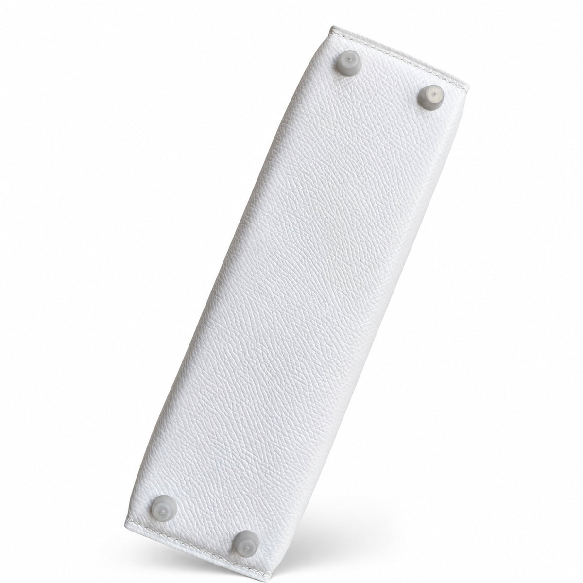 handmade Mini Kelly II 19cm imported Epsom Leather pure White Silver Buckle — Small Structured Carry Style