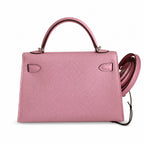 Mini Kelly II 19cm Epsom Leather, mallow purple, Silver Buckle — Versatile Mini Carry Design
