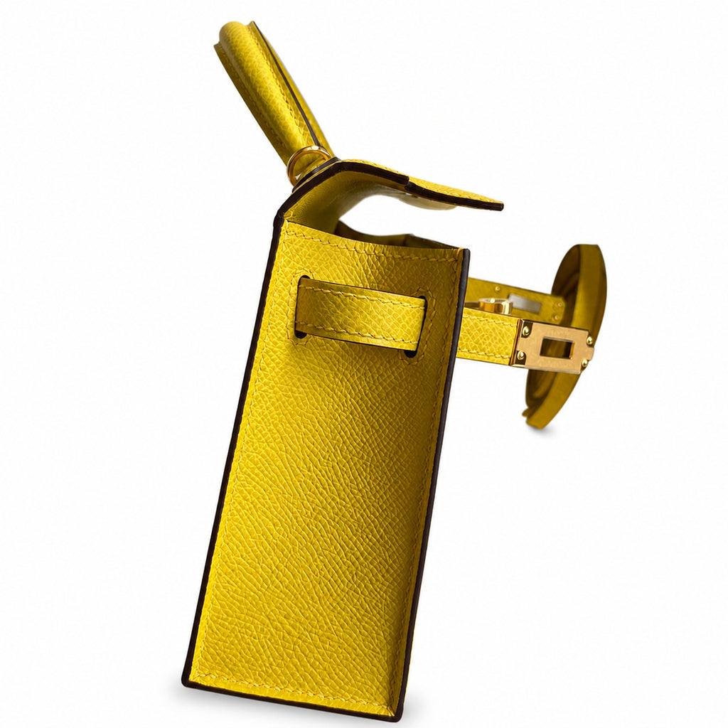 handmade Mini Kelly II 19cm imported Epsom Leather Naples Gold Buckle — Versatile Mini Carry Design