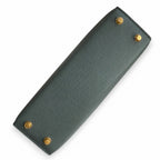 handmade Mini Kelly II 19cm imported Epsom Leather almond green Gold Buckle — Elegant Compact Carry Style