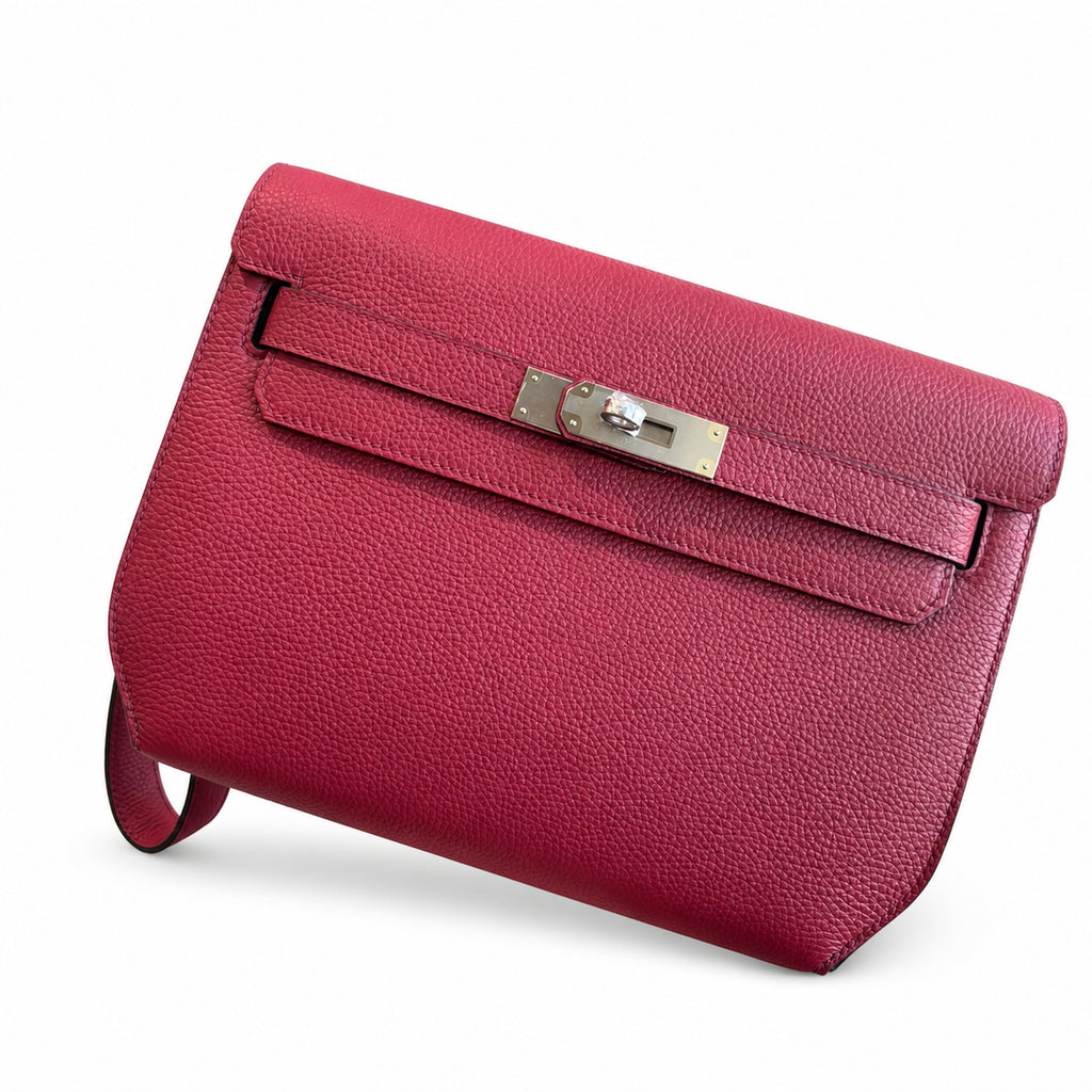 Kelly Depeches 25cm Togo Leather with Shoulder Strap — Convertible Clutch