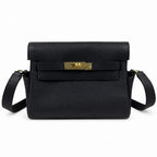 Kelly Messenger messenger bag for men and women, Black Gold Buckle, imported leather, all-steel hand-waxed thread, the highest cost-effectiveness — Sophisticated Carry Design