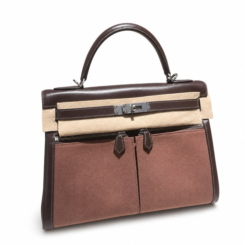 New limited edition 32Kelly Lakis BOX patchwork, ebony color Silver Buckle. The old money style series is low-key and noble. It exudes an elegant — Refined Lakis Carry Design