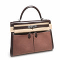 New limited edition 32Kelly Lakis BOX patchwork, ebony color Silver Buckle. The old money style series is low-key and noble. It exudes an elegant — Refined Lakis Carry Design