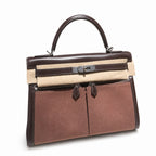 New limited edition 32Kelly Lakis BOX patchwork, ebony color Silver Buckle. The old money style series is low-key and noble. It exudes an elegant — Refined Lakis Carry Design
