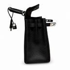 Kelly 25cm in Black Togo Leather with Silver Buckle Handmade — Streamlined Top-Handle Handbag