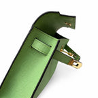 second generation Kelly 19cm imported Epsom Leather avocado green Gold and Silver Buckle wax thread — Streamlined Mini Handbag