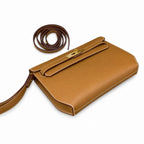 Kelly Depeches 25cm Epsom Leather, 37 Gold Brown, Gold Buckle — Sophisticated Compact Carry