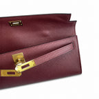 Streamlined Evening Bag: Kelly Cut 31 Clutch Epsom Leather Burgundy
