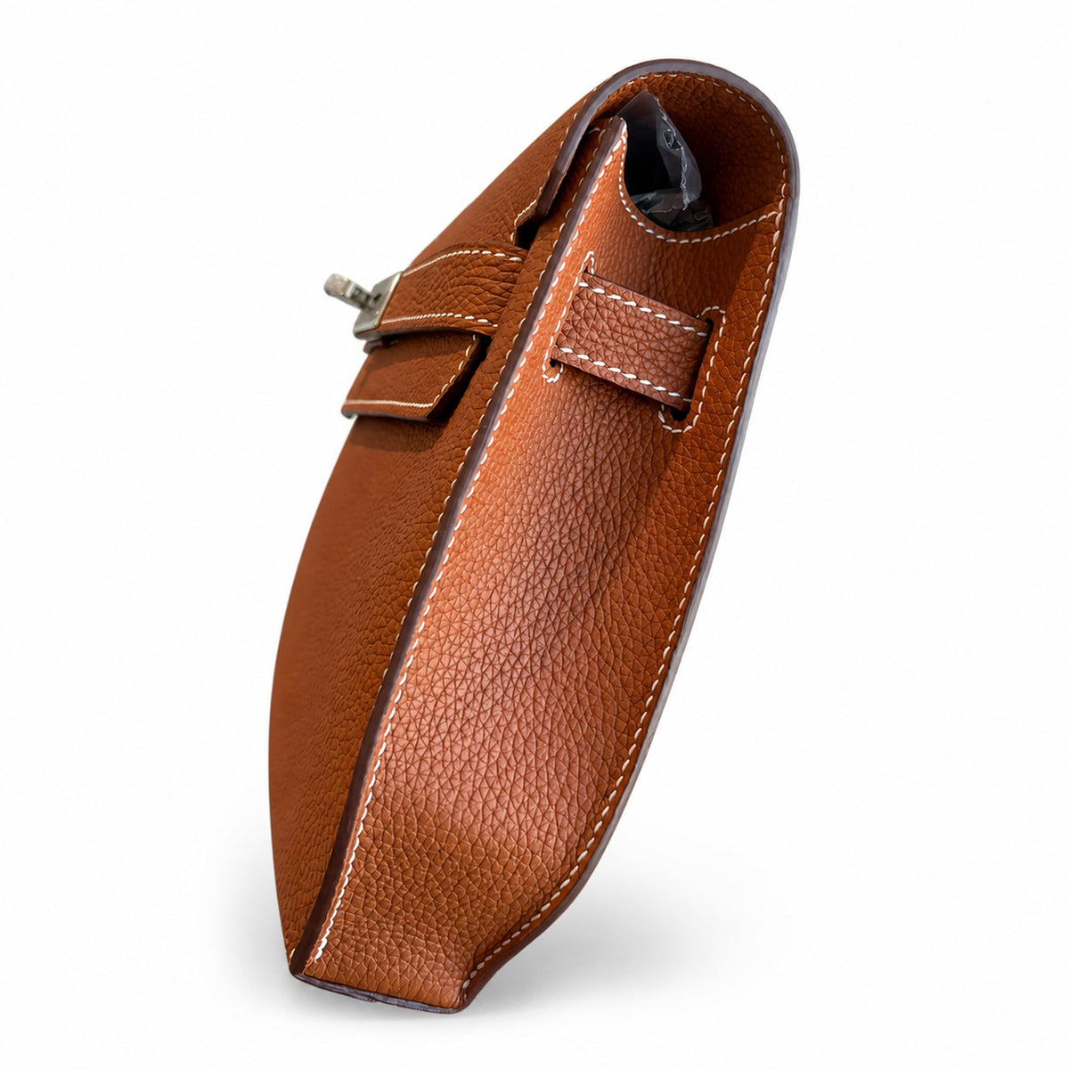 Kelly Depeches 25cm Togo Leather with Shoulder Strap — Versatile Hand-Carry Clutch