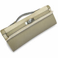 Refined Flat Clutch: Kelly Cut 31 Clutch Epsom Leather Windbreaker Gray