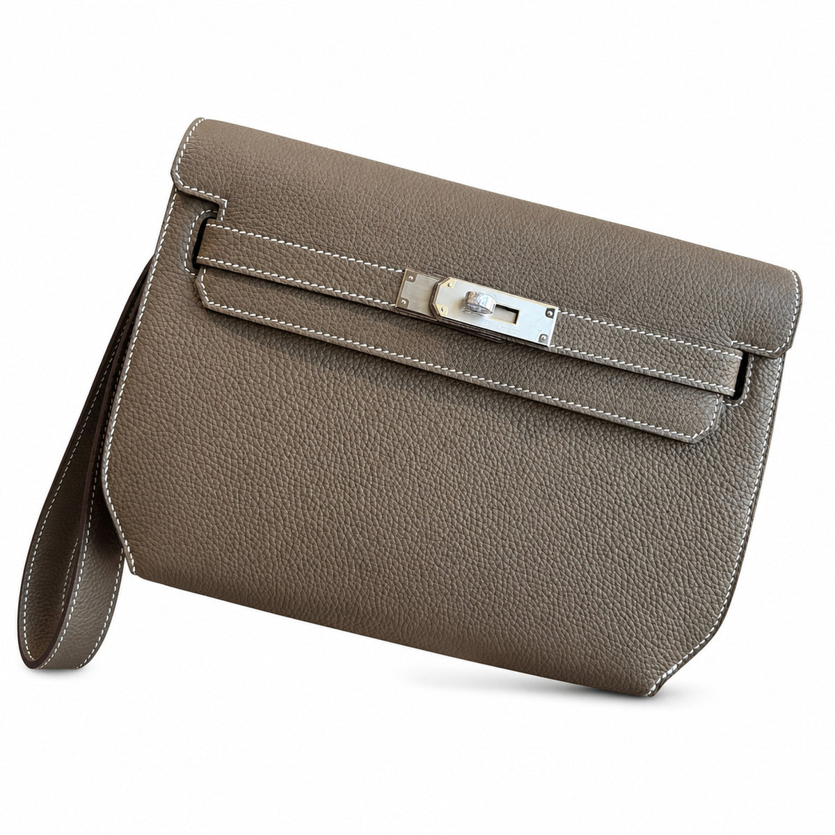 Versatile Hand-Carry Clutch: Kelly Depeches 25cm Togo Leather with Shoulder Strap