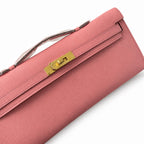 Kelly cut 31 clutch Epsom Milkshake Powder Gold Buckle — Elegant Hand-Carry Clutch