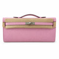 Kelly cut 31 handbag Epsom mallow purple Silver Buckle — Versatile Flat Handbag