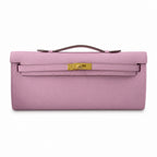 Kelly cut 31 handbag Epsom mallow purple Gold Buckle — Sophisticated Evening Clutch