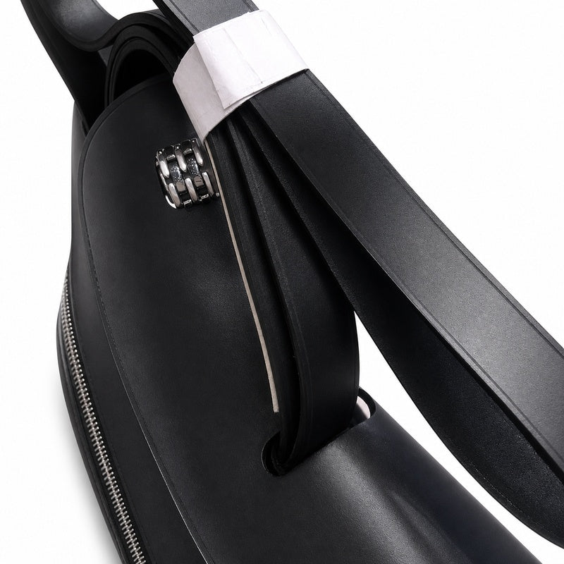 Refined Saddle-Inspired Carry Design: Herbag 31cm Saddle-Inspired Canvas Body with Leather Handle and Shoulder Strap