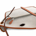 Herbag 31cm Saddle-Inspired Canvas Body with Leather Handle and Shoulder Strap — Distinctive Saddle-Inspired Handbag