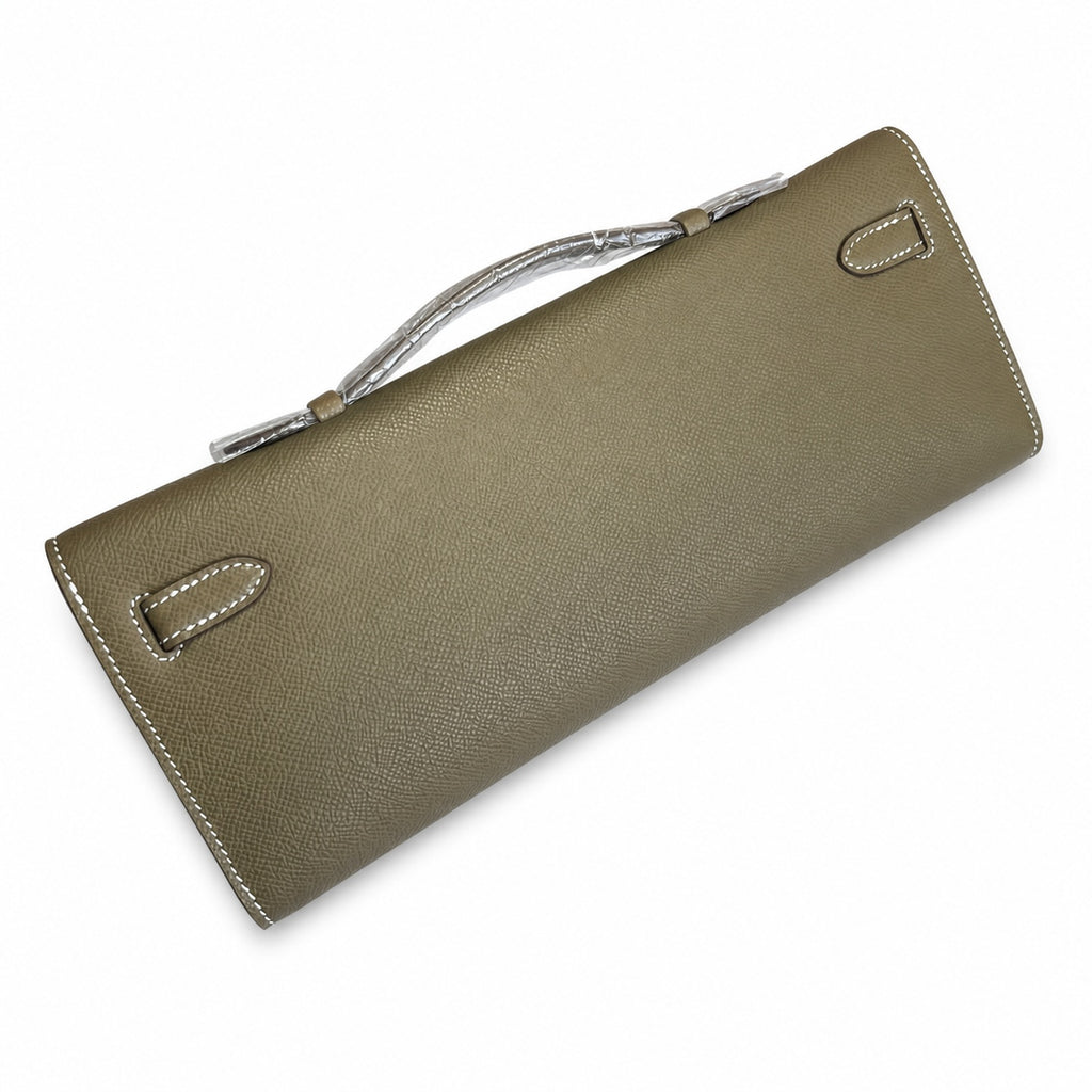 Kelly Cut 31 Clutch Epsom Leather Elephant Gray — Elegant Hand-Carry Clutch