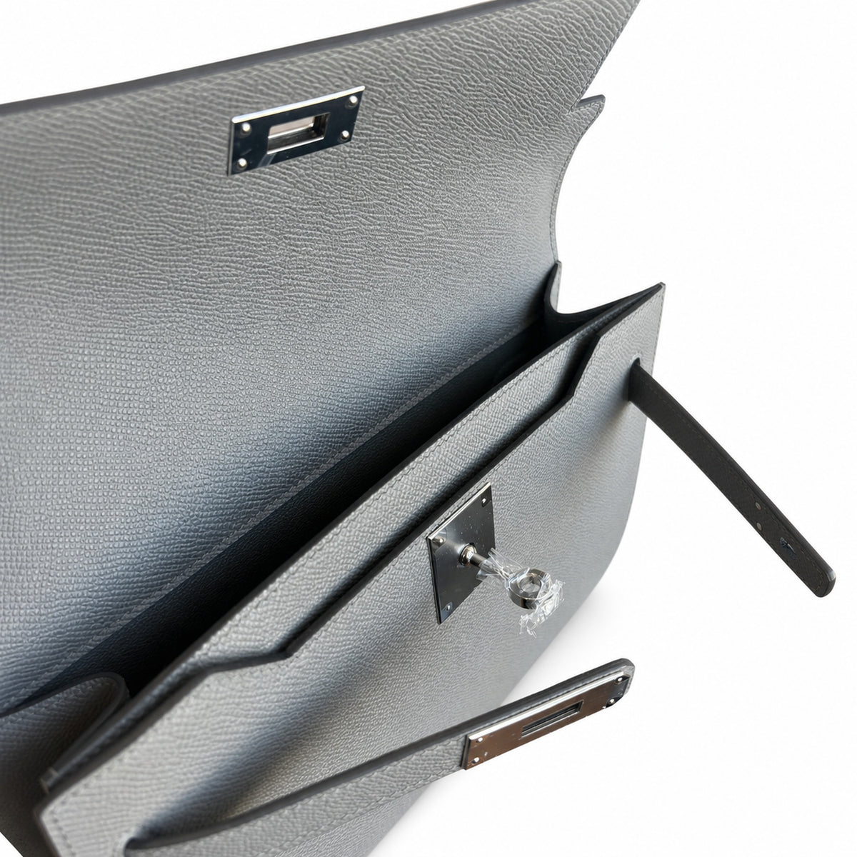 Kelly Depeches 25cm Epsom Leather with Shoulder Strap — Slim Hand-Carry Design