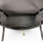 Kelly Messenger messenger bag for men and women, pewter gray Gold Buckle, imported leather, all-steel hand-waxed thread, the highest cost — Timeless Top-Handle Design