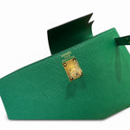Kelly 25cm Epsom Leather U4 Vert Veryigo Velvet Green top handmade — Sophisticated Carry Design