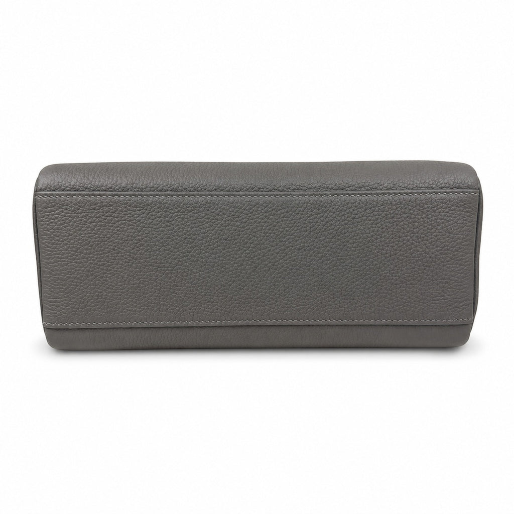 Kelly Messenger messenger bag for men and women, pewter gray Gold Buckle, imported leather, all-steel hand-waxed thread, the highest cost — Timeless Top-Handle Design